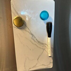 Frameless Dry Erase Board with Marker - Black and White Marble U Brands Target